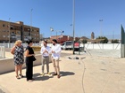 Fotografía de la visita al inicio de las obras en el polideportivo municipal de La Unión