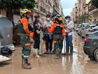 Trabajos de limpieza de las zonas asoladas por la dana realizados por efectivos de la Región de Murcia