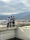 Imagen del director general del Agua, José Sandoval, junto al alcalde de Cieza, Tomás Rubio, en la visita a la EDAR de Cieza 