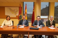 Reunión del consejero de Fomento de Infraestructuras, José Manuel Pancorbo, y el alcalde de Lorca, para avanzar en el convenio de ayudas del terr...