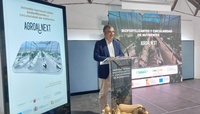 El consejero de Medio Ambiente, Universidades, Investigación y Mar Menor, Juan María Vázquez, durante la inauguración de la jornada nacional Agroalnext,...