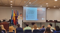 Un momento de la intervención del secretario general de la Consejería de Turismo, Juan Antonio Lorca.
