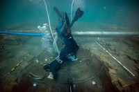 Trabajos submarinos en el pecio de Mazarrón.
