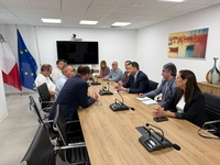 El director general del Agua, José Sandoval, durante la reunión que ha mantenido con representantes del Gobierno de Malta dentro del acuerdo suscrito...