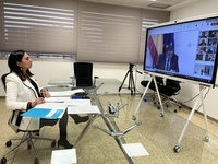 La consejera Sara Rubira, en la reunión de la Conferencia Sectorial de pesca celebrada por videoconferencia