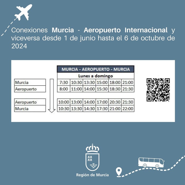 Horario autobuses Murcia - Aeropuerto Internacional