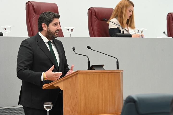 El presidente de la Comunidad, Fernando López Miras, en la segunda y última sesión del Debate sobre el estado de la Región.