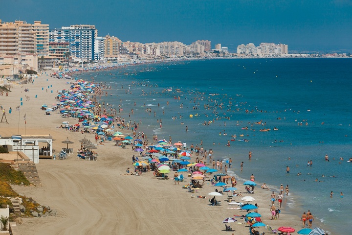 Fotografía de una playa de La Manga del Mar Menor realizada por Sergio González