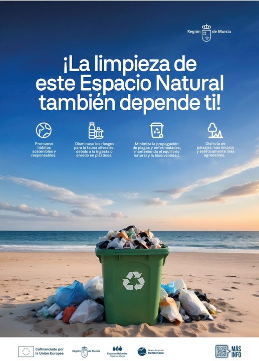 Imagen campaña de concienciación ambiental para reducir los residuos en el Parque Regional de Calblanque