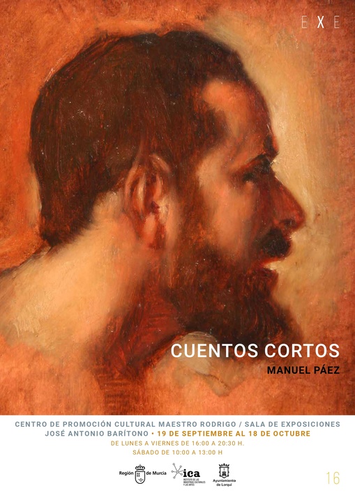 Cartel de la exposición 'Cuentos cortos' de Manuel Páez en Lorquí