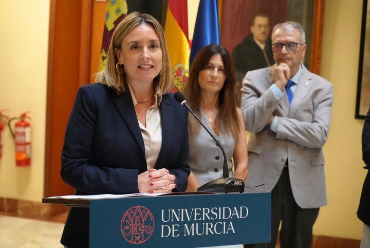 La consejera de Política Social, Conchita Ruiz, durante la presentación de la Cátedra de Innovación Social de la Universidad de Murcia