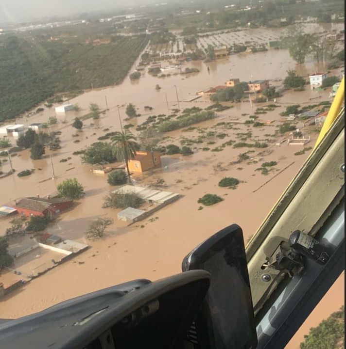 Imagen tomada desde el helicóptero del 112 Región de Murcia.