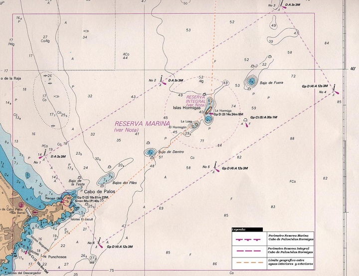 Mapa de la Reserva de Cabo de Palos