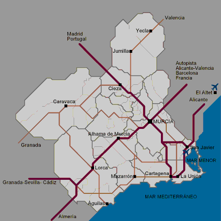 mapa de carreteras de murcia y almeria CARM.es   Territorio