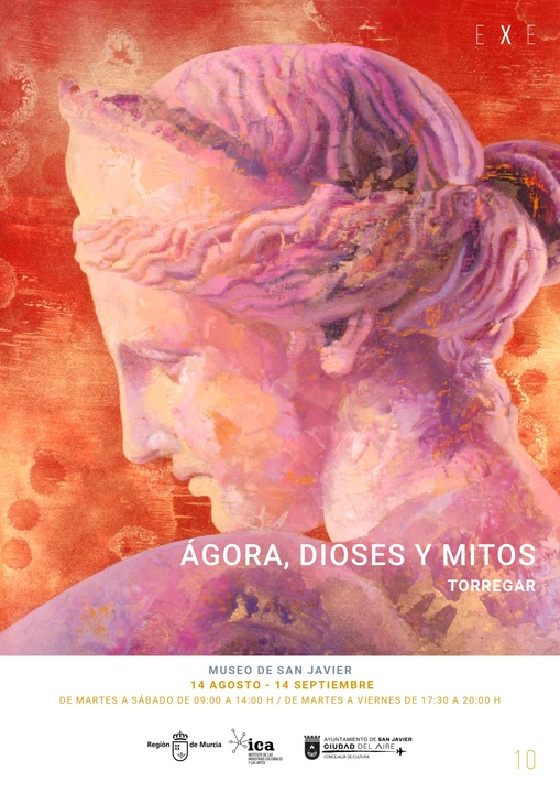 Cartel de la exposición 'Ágora, dioses y mitos' de Torregar en San Javier