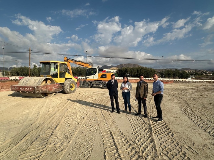 Visita a las obras de construcción de la glorieta RM-A7 en Fortuna