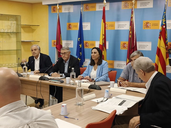 Imagen de la consejera Sara Rubira en la reunión de la Comisión permanente de la Sequía de la CHS