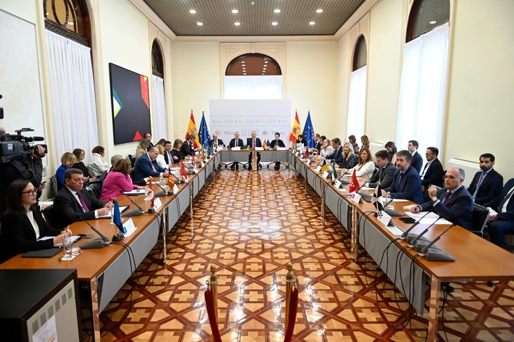 Un momento de la reunión del Comité Preparatorio de la Conferencia de Presidentes celebrada hoy en el Ministerio de Política Territorial y Memoria Democrática.